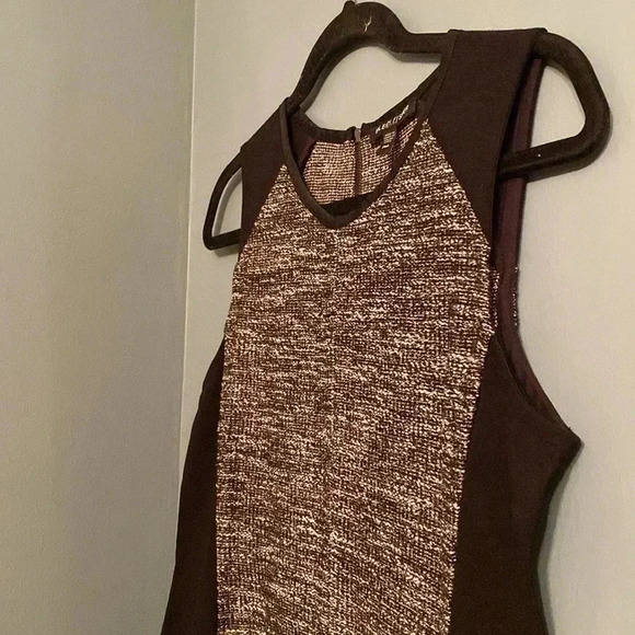 Eileen Fisher petite - dress- PM - black side panels with tweed pattern center - Picture 4 of 6